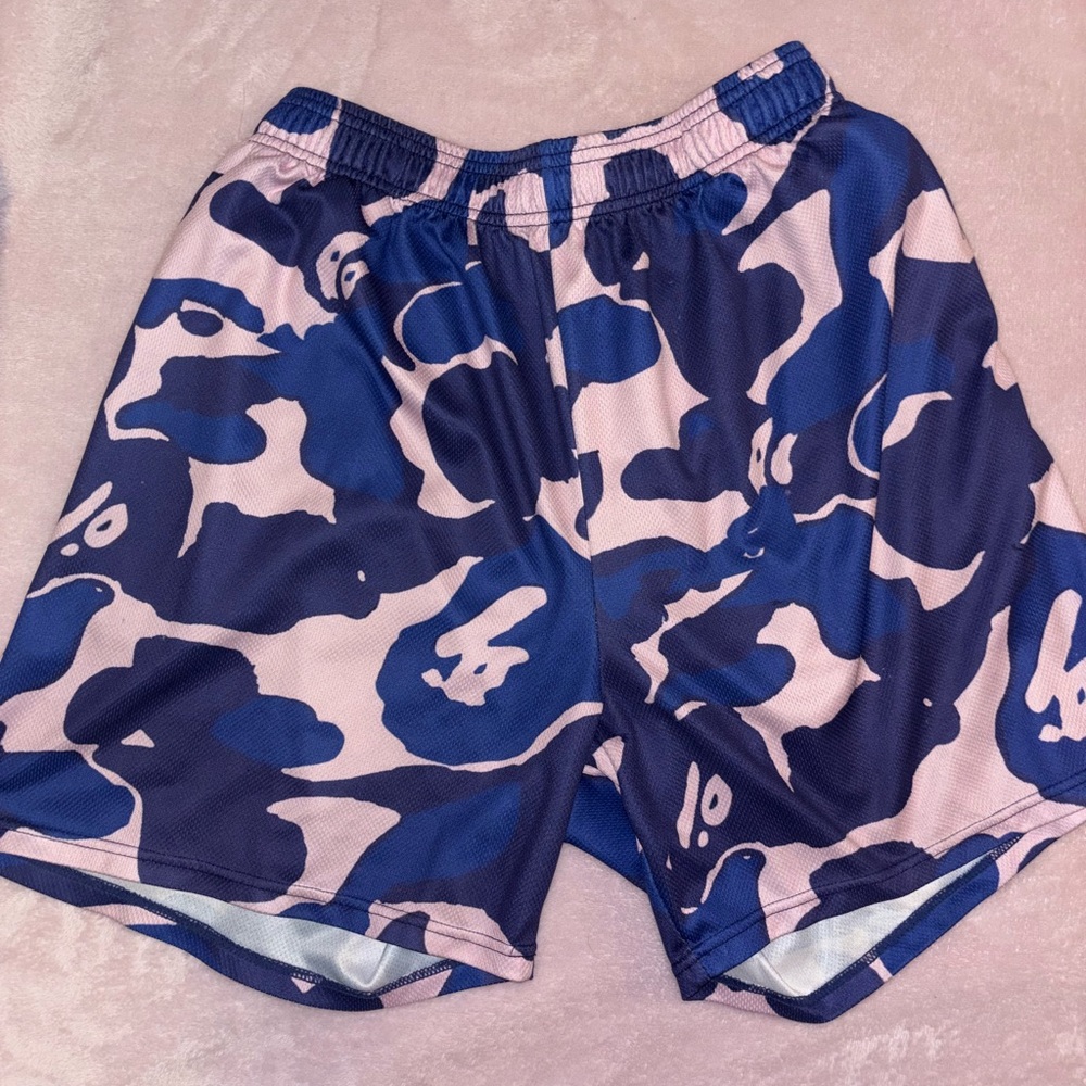 Bape Blue and Pink Athletic Shorts